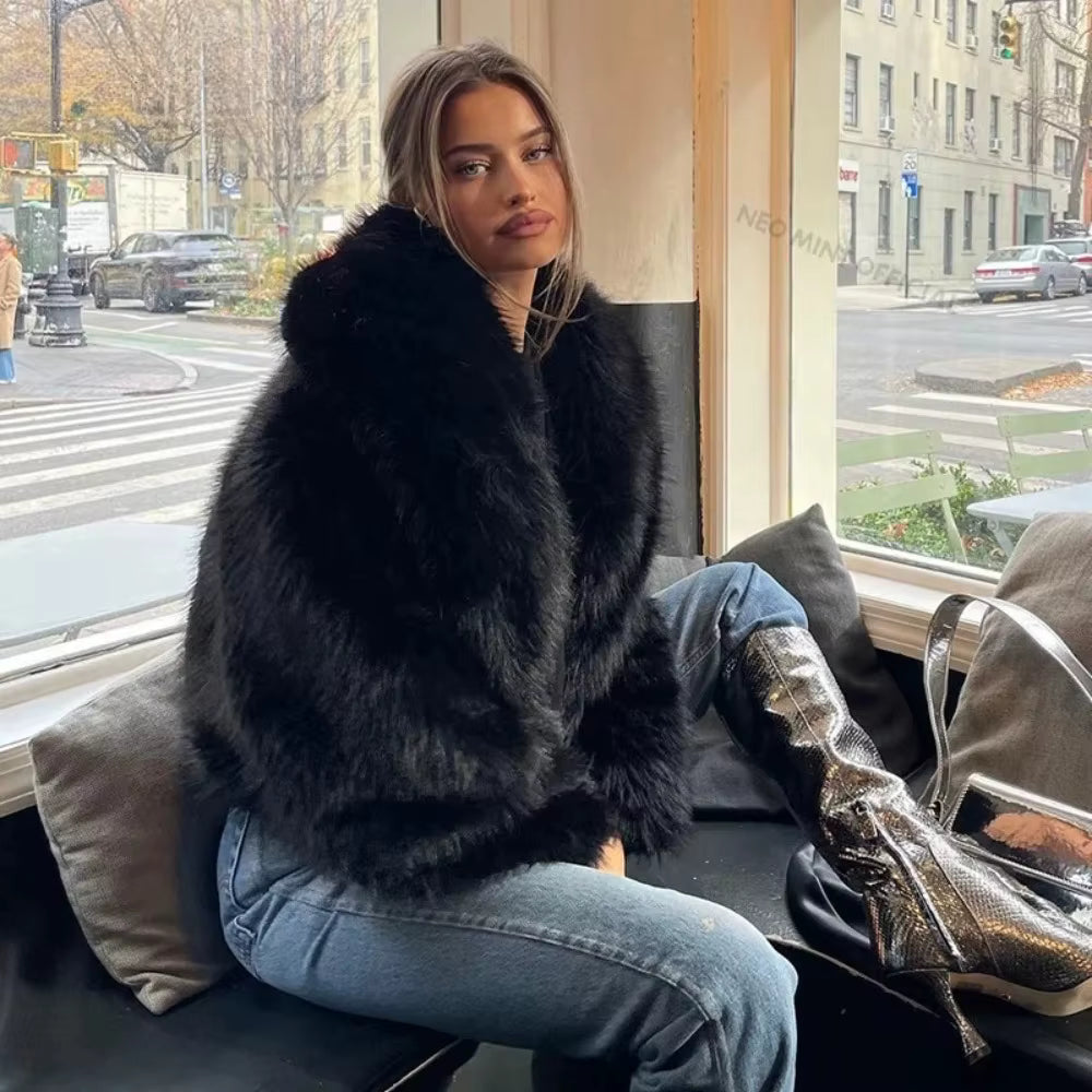 Women’s Cropped Faux Fur Jacket